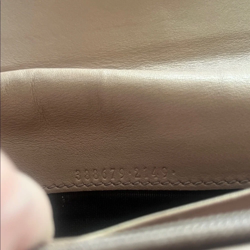 Gucci Guccisima Tan Embossed Women's Long Wallet w/ small bow